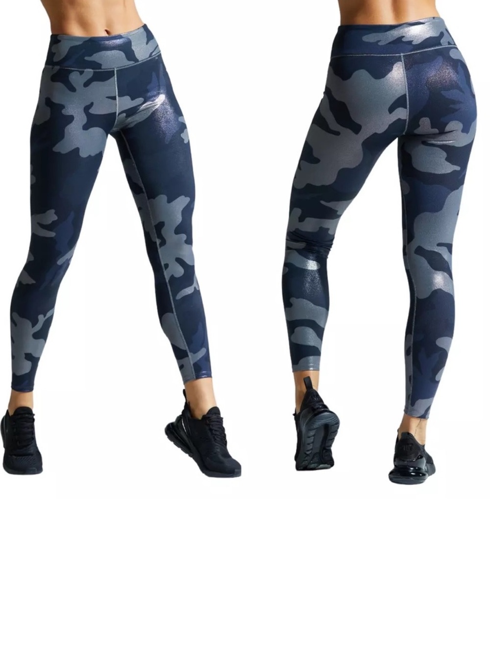 Noli Navy & Gray Camo High-Waist Leggings